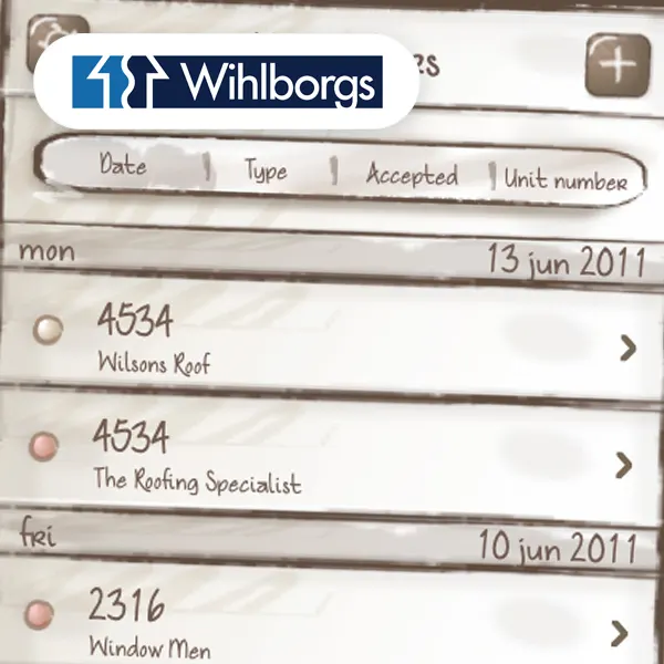 Wihlborgs project interface